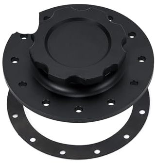 Bouchon de réservoir de pile à combustible en aluminium billette, facile à remplir, Compatible Pour les bouchons et joints de pile à 12 trous(Black)