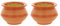 GK Global Kitchen Clay Handi Pots Set of 2 Small Biryani Rice Curry Dal Serving Pot Yoghurt Curd Bowl Dish Deep Round Indian Traditional Mitti Pot Unglazed Clay Terracotta Bowl, 200ml