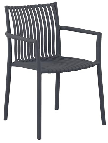 Riess Ambiente In- und Outdoor Stuhl Studio Italia - anthrazit - stapelbar wetterfest Gartenstuhl