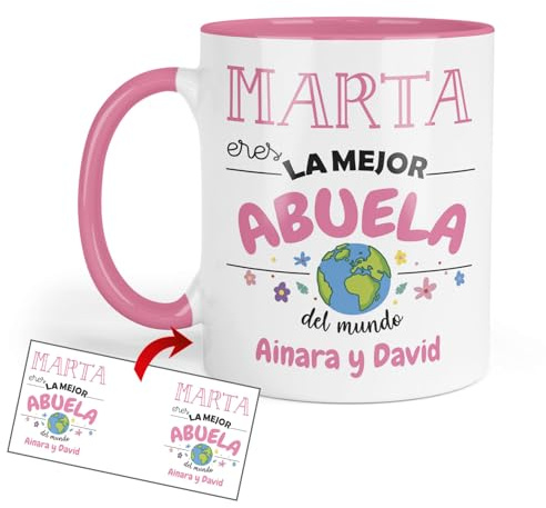 Kembilove Taza Abuela Personalizada | Regalo Original para la Mejor Abuela del Mundo | Idea Especial Día de la Madre, Cumpleaños y Navidad | Tazas Desayuno Café 350ml Cerámica Premium
