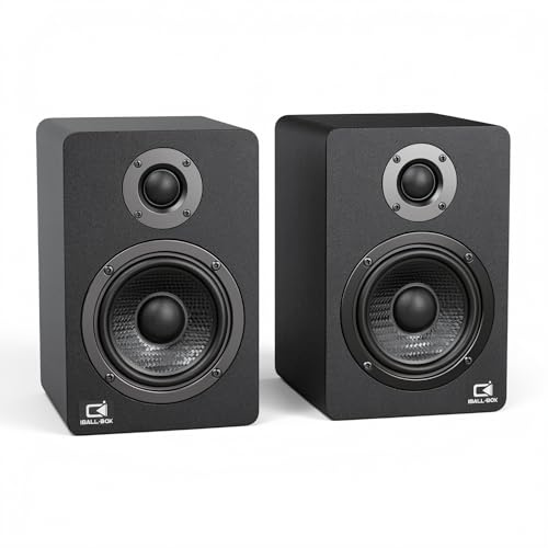 IBALL·BOX H1 Lautsprecher für Computer, Monitor u | Stereo-Stromversorgung 2.0, Bluetooth 5.3, USB-C DAC 24-Bit, optisch, 3,5-mm-AUX, Bass-/Höhensteuerung