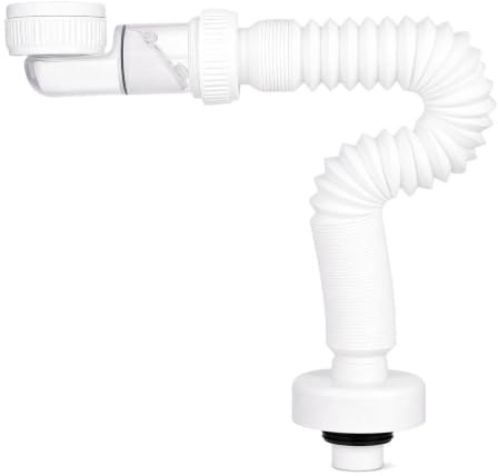 Platzsparender Siphon, 1/4-Zoll-Raumsparsiphon, Flexibler Siphon Waschbecken Bad, 360° flexibler und verlängerbarer, für Küchenspüle, Waschmaschine, Badezimmer
