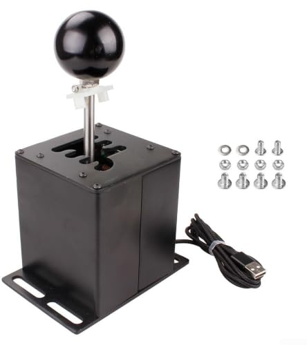 Pomello cambio manuale per Logitech G27 G29 T300, pomello del cambio da corsa in lega di alluminio e fibra di carbonio, risposta del cambio realistica per giochi simulatori nero (6-HB039)