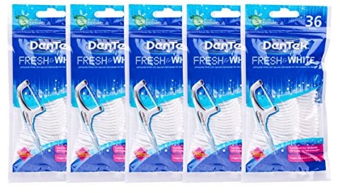 5x DenTek Fresh & White Zahnseidesticks
