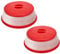 Microwave Cover for Food Collapsible Microwave Splatter Cover Food Colander Dishwasher Safe 2 Pack (Red)