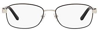 Sferoflex Womens SF2570 Rectangular Prescription Eyewear Frames, Silver Black/Demo Lens, 52 mm