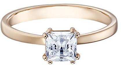 Swarovski Anello Con Motivo Attract, Bianco, Placcato Oro Rosa