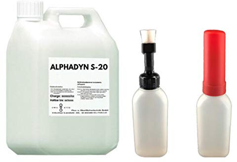 Flussmittel ALPHADYN S-20, 1.000 ml, Universalflussmittel, Weichlöten + Feuerverzinnen von Schwermetallen +Pinselflasche mit KISI-Verschluss, 100 ml Fassungsvermögen (unbefüllt)