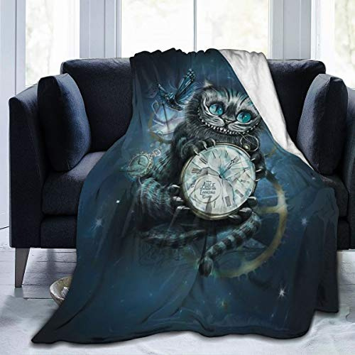FASHIONDIY Alice im Wunderland Decke, übergroß, warm, für Erwachsene, superweiche Decke mit weichem Anti-Pilling-Flanell, für Erwachsene und Kinder, 3D-Druck, 152,4 x 127 cm