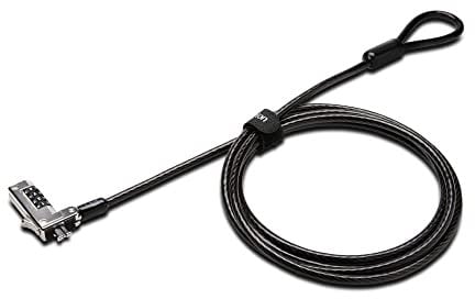 Kensington Candado Fino de Combinación para Portátiles para Ordenadores y Dispositivos 2 en 1 con Ranura de Seguridad Estándar, Antirrobos y con un Cable Resistente a los Cortes de 1,8 m (K60600WW)