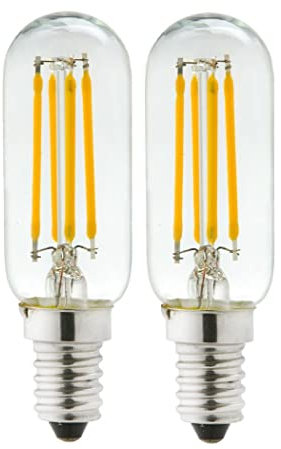 2X 2w LED Cooker Hood Light Bulb SES E14 Small Edison Screw. Warm White 3000k. Replacement for Traditional 40w Incandescent lamp. Long Life Tubular, Extractor, T25 Appliance Lamp