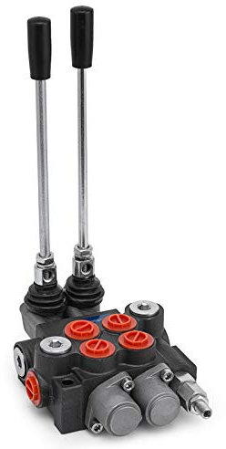 Vevor Hydraulisches Steuerventil, 2 Spulen, 11 GPM, Doppel-Action-Zylinderrolle, hydraulisches Steuerventil, 41 x 13 x 6,5 cm, Hydraulisches Ventil