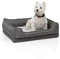 Wallace & Jones | orthopädisches Hundebett Chelsea mit kuschelig weichem Kaninchen Fellimitat | 70 x 55 cm | Daytona grau