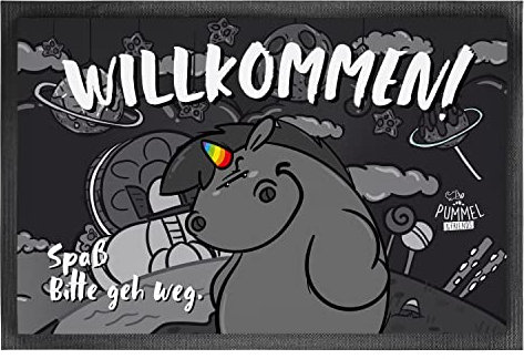 Pummel & Friends - Fußmatte (mit Gummirand) - Grummeleinhorn (Willkommen. Spaß.)
