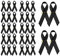 MaikcQ Schwarze Satin-Broschen, 100 Stück, Wohltätigkeits-Broschen, klassische Melanoma-Broschen, Anstecker Pin
