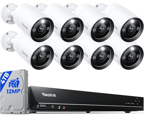 REOLINK 16CH 12MP Security Bullet Camera System with 4TB HDD RLK16-1200B8-A