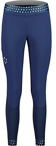 Maloja W Flaasm. Leggings Blau - Atmungsaktive elastische Damen Hybrid Langlaufhose, Größe M - Farbe Midnight