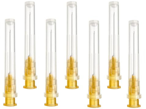 100 Stück 25G x 1 (0,5mm x 25mm) Edelstahl Abgabe Tube für Nachfüllflüssigkeiten,einzeln verpackt,Nachfüllröhrchen für Industrie,Wissenschaftslabore,Haushalt,Hobby,flüssiges Öl,Klebstoff