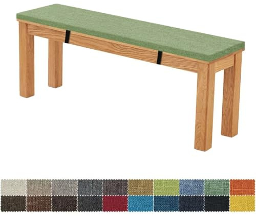 FIOVIP Bankauflage Bankkissen Sitzbankkissen 70X35X3CM Abnehmbar Waschbar Doppelt rutschfest Hochelastischer Geeignet für Gartenbänke, Schaukeln, Terrassen, Innenbänke(Achat grün)
