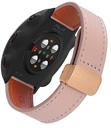 SABSEN Lederarmband für Polar Vantage M2 / Vantage M Armband, Magnetische Leder Ersatzarmband, Magnetische Mehrfache Farben Slim Leather Ersatzband Kompatibel mit Polar Vantage M2 / Vantage M (E)