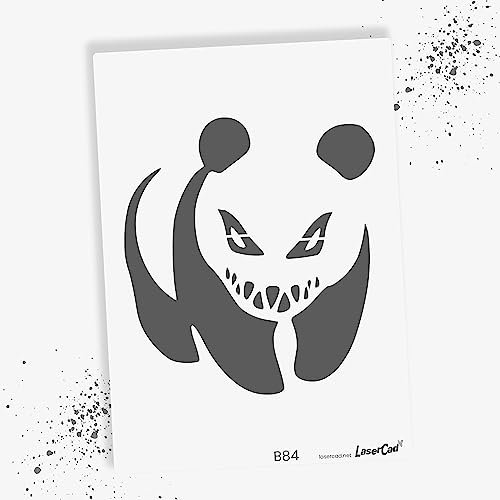LaserCad Schablonen BANKSY Streetart (B084, WWF Panda, DIN A6) Stencil für Graffiti, Airbrush, Kunst, Deko, zum Malen