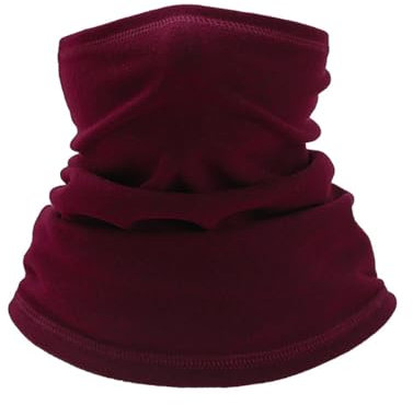 Damen Herren Winter Loop Schal Loopschal Schlauchschal Halsschal Halswaermer Multifunktionstuch Fleece Halswärmer Halstuch Winddicht Ski Maske Warmer für Outdoor Radsport Motorrad Laufen,Weinrot,L