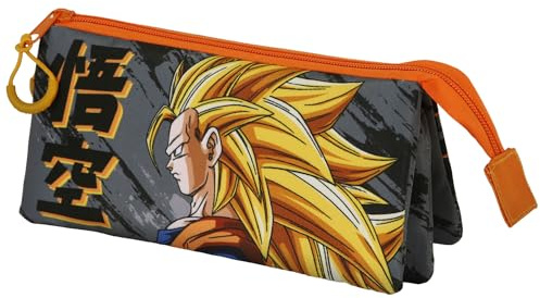 Dragon Ball Warrior-Dreifach Federmäppchen, Mehrfarbig, 23 x 11 cm