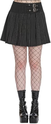 Banned Alternative Mini Wickelrock Black Core Pinstripe Nadelstreifen Faltenrock