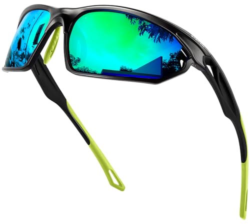 Bircenpro Sport Sonnenbrille für Herren Polarisiert: UV Schutz Verspiegelt Sportbrille für Männer Baseball Radfahren Fahren Angeln Golf Motorrad Laufen
