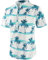 APTRO Mens Short Sleeve Linen Shirts Casual Cotton Shirts Summer Shirts Hawaiian Striped Grandad Henley Shirts Floral Coconut Blue and White MHL67 L