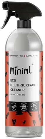 Miniml Eco Multi Surface Cleaner General Purpose Spray 750ml – Blood Orange Scented for Cleaning All Surfaces Floors Walls Glass Kitchen Bathroom - Natural Plant Based Vegan Formula & Cruelty Free