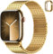 Anlinser Compatible con Correa Apple Watch 46mm 45mm 44mm 42mm, Pulseras de Repuesto de Metal Magnético Compatible con Apple Watch Series 10 9 8 7 6 5 4 3 SE, Oro