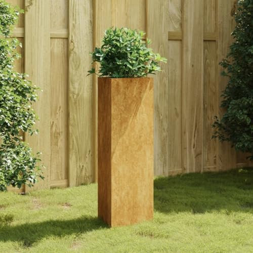 Rantry Blumenkasten für den Garten, 30 x 26 x 75 cm, aus Aiaio Corten, Blumenkasten für den Außenbereich, Blumenkasten für Balkon, Pflanzgefäß für den Garten, Dekoration für Möbel, Zimmer