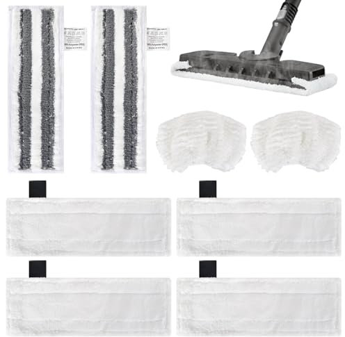 Steam Floor Cleaner Cloths, Cloths Compatible for Karcher, 4 PCS Floor Cloths, 2PCS Scrubbing Cloths, 2 PCS Hand Nozzle Covers, Replacement Parts for Kärcher SC1 SC2 SC4 SC5, Steam Cleaner Accessories
