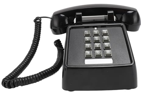 Vintage-Schnurtelefon, Klassische Lautstärkeregelung für Festnetztelefone zu Hause (Black)