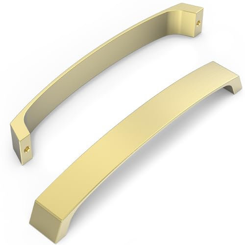 FURNIWARE 10 Stück Schrankgriffe, Möbelgriffe 192mm Lochabstand Küchengriffe Messing Griffe Möbel Schubladengriffe Griffe für Küchenschränke Schränke Schubladengriffe