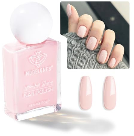 Modelones Nagellack 1 PCS Nude Rosa 15 ML, Nagellack Schnelltrocknend Langanhaltender Nagellack für DIY Salon Geschenk für Maniküre Salon