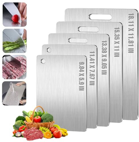 Tabla de Cortar de Titanio de Doble Cara - Grado Alimenticio para Cocina, Carne, Frutas y Verduras - 1 Unidad, Mini (9.8 x 5.9)