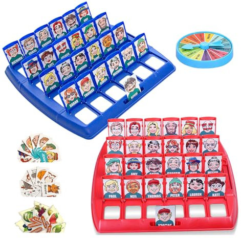LUFEIS Wer Ist Es Spiel, Wer Bin Ich Spiel, Family Erraten Spiele, Wer Ist Es Lustiges Ratespiel Brettspiel, Ratespiel Strategie Brettspiel für 2 Spieler, Brettspiels für Familien Freizeit & Partyspaß