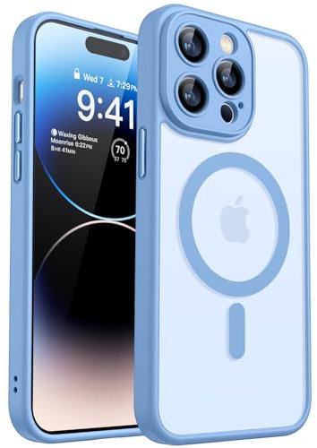 CANSHN 2024 Neu für iPhone 14 Pro Max Hülle mit Kameraschutz für Magsafe (TOP Militärschutz & Magnetkraft) Extrem Haltbarkeit Hülle iPhone 14 ProMax Case Stoßfest, Himmelblau