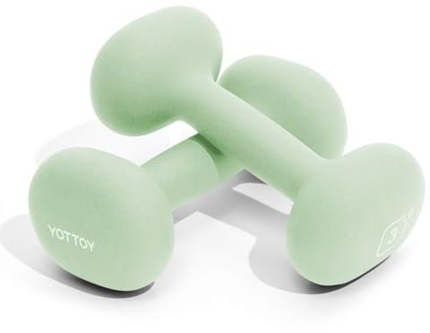YOTTOY Kurzhantel-Set mit 1,0-6,8 kg Handgewichten für Frauen, rutschfeste Handgewichte für Zuhause, Fitnessstudio, Krafttraining und Ganzkörpertraining (Grün, 1,4 kg-Paar)