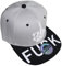 beybey Snapback Cap mit Skull Totenkopf Muster Cooles Design für einen tolles Aussehen (FCK SKLL grau)