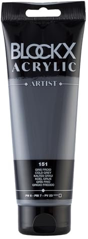 Blockx 61151BXC Acrylique Fine Opaque et Satinée - Gris froid PW 6/PBI 7/PV 23 - 250ml