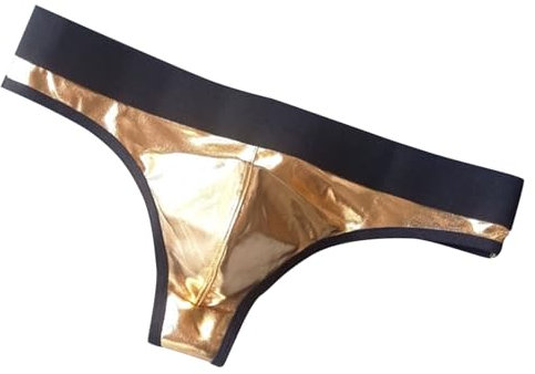 Gay Underwear Man, Herren-Reizwäsche Lack und Leder Unterwäsche Erotische Boxershort Kunstleder Reizwäsche Mit Bulge Dessous Sexy Unterhosen Ouvert Slip Latex Sissy-Dessous