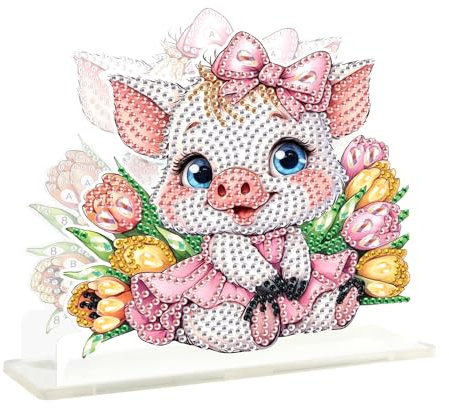 DCIDBEI Diamond Painting Serviettenhalter 15x15cm Diamant Malerei Servietten Halter Papier Serviettenhalter Handtuchhalter Serviettenspender Küchenarbeitsplatten Esstische Schwein Servietten Halter