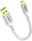 SUNGUY USB C Kabel Kurz 15cm, USB auf USB C Ladekabel und 10Gbps USB C Datenkabel für iPhone 16/15 Pro Max Plus, Android Auto, Galaxy S22/S21/S20/Note10-Weiß