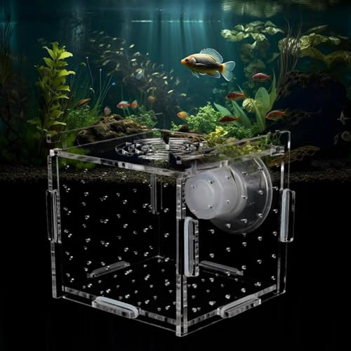 Aufzuchtbecken Aquarium Acryl Fischzuchtkasten Ablaichkasten Zuchtbehälter Acryl Fisch-Isolationsbox mit Saugnäpfen