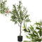 TecTake® Olivier Artificiel 120cm Plante Artificielle Fausse Plante Interieur Arbre Vert Arbre Artificiel Décoration Maison idéal pour Décoration Salon Chambre Cuisine Dressing Chambre Enfant Bureau