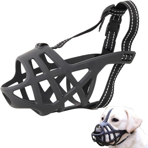 Maulkorb für Hunde Silikon-Korb Hund Maulkörbe Hunde Maulkorb Gegen Bellen Hund mit Verstellbaren Riemen Korbmaulkorb Weicher Hundemaulkorb für Hundes Verhinderung des Beißens Kauen und Bellen