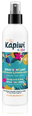 KAIRLY - Spray Démêlant KAPIWI Kids - Cheveux Bouclés & Frisés - Démêle, Hydrate & Redonne Éclat - 240ml - 97% Naturel - Aloe Vera, Coco & Karité